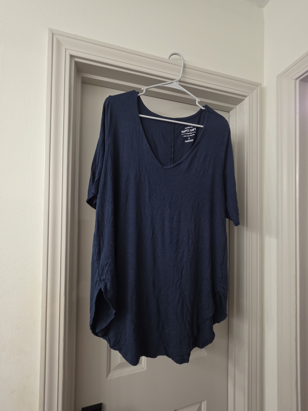 torrid Navy Short Sleeve V-Neck Tunic